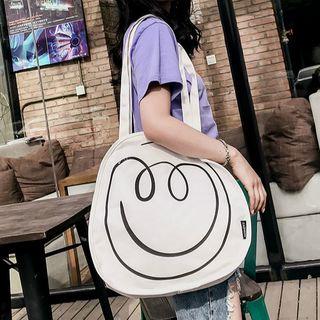 Printed Round Canvas Tote Bag