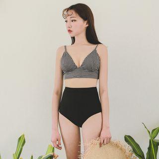 Houndstooth High-waist Bikini