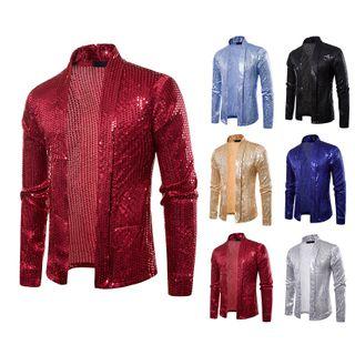 Sequined Open-front Jacket