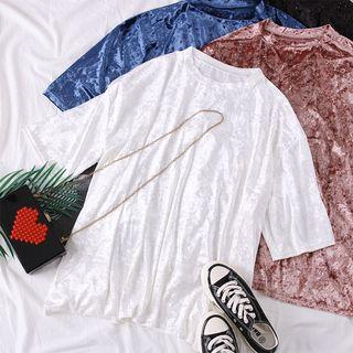Loose-fit Velvet Top
