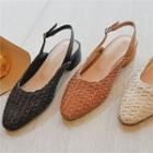 Woven Sling-back Pumps