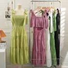 Cutout-back Smocked Midi Dress In 5 Colors