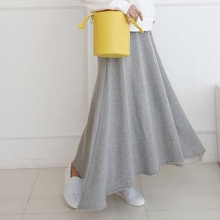 Drawstring-waist Maxi Flare Skirt