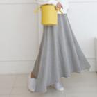 Drawstring-waist Maxi Flare Skirt