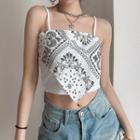 Patterned Print Cropped Camisole Top