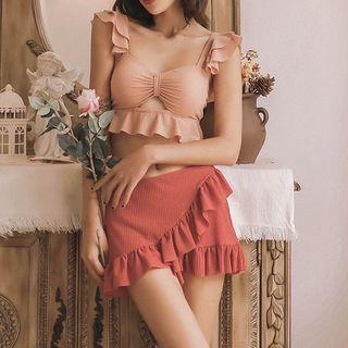 Set: Cap-sleeve Swim Top + Mini Skirt