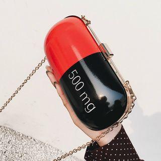 Pill Shaped Chain Strap Crossbody Bag