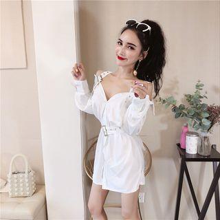 Cold-shoulder Shirt With Belt