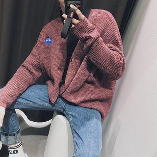 Embroidery Rib Basic Cardigan