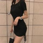 Short-sleeve Mini Sheath T-shirt Dress