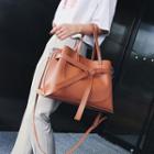 Faux Leather Knotted Shopping Bag
