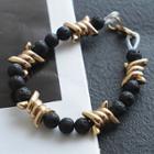 Alloy Stone Bead Bracelet Gold - One Size