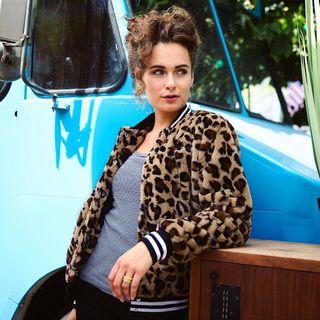 Contrast Strap Leopard Button Jacket