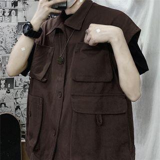 Single-breasted Cargo Vest
