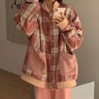 Reversible Contrast Trim Button-up Jacket
