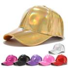 Holographic Faux Leather Baseball Cap