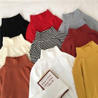 Mock Turtleneck Long Sleeves T-shirt