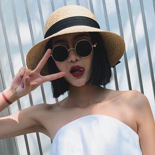 Bow Sun Hat Beige - One Size