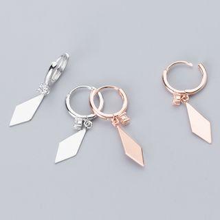 Rhombus Drop 925 Sterling Silver Earring