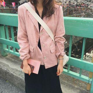Button Blazer Pink - One Size