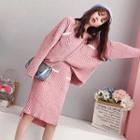 Set: Ribbed Pocketed Sweater + Ribbed Knit Skirt