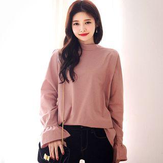 Mock-neck Puff-sleeve Blouse