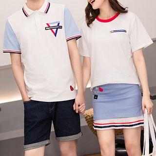 Couple Matching Short-sleeve T-shirt / Fitted Skirt