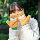 Fleece Cartoon Cat / Dog Gloves