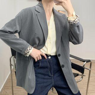 Leopard Print Lining Blazer