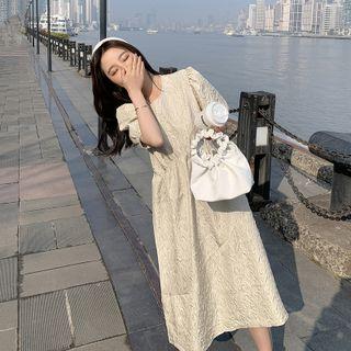 Puff-sleeve Empire Dress