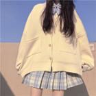 Plaid Mini Skirt / Cardigan / Shirt
