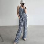 Sleeveless Tree Print Top & Pants Set