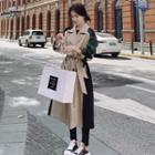 Double Breasted Two Tone Trench Coat