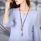 925 Sterling Silver Traditional Chinese Agate Necklace