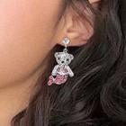 Rhinestone Mermaid Bear Dangle Earring