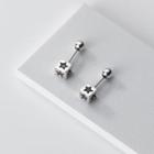 Star Cube Sterling Silver Earring 1 Pair - Silver - One Size