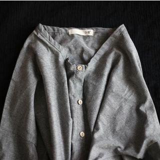Drop Shoulder V-neck Shirt