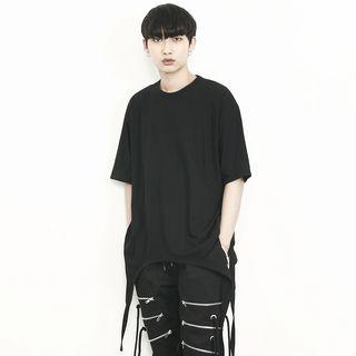 Tie-side Boxy Cotton T-shirt