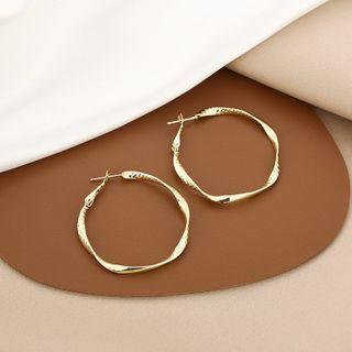 Twisted Alloy Hoop Earring 1 Pair - E3046-6 - Gold - One Size