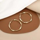 Twisted Alloy Hoop Earring 1 Pair - E3046-6 - Gold - One Size