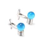 Fashion Personality Light Bulb Blue Opal Cufflinks Silver - One Size