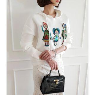 Hooded Sequined Pullover
