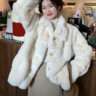 Fluffy Button Jacket Almond - One Size