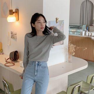 [cle.] Lettuce-cuff Ribbed Top