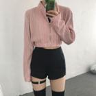 Long-sleeve Cropped T-shirt / Hot Pants / Set