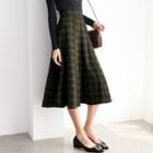 High-waist Gingham A-line Skirt