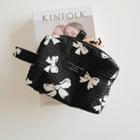Bow Print Zip Pouch Black - One Size