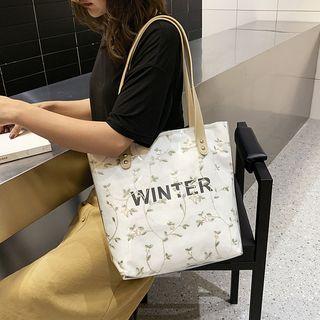 Lettering Lace Tote Bag