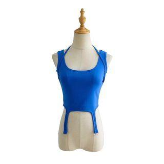 Halter-neck Asymmetrical Crop Top