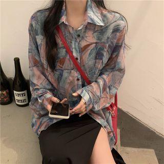 Print Shirt Pink & Blue - One Size